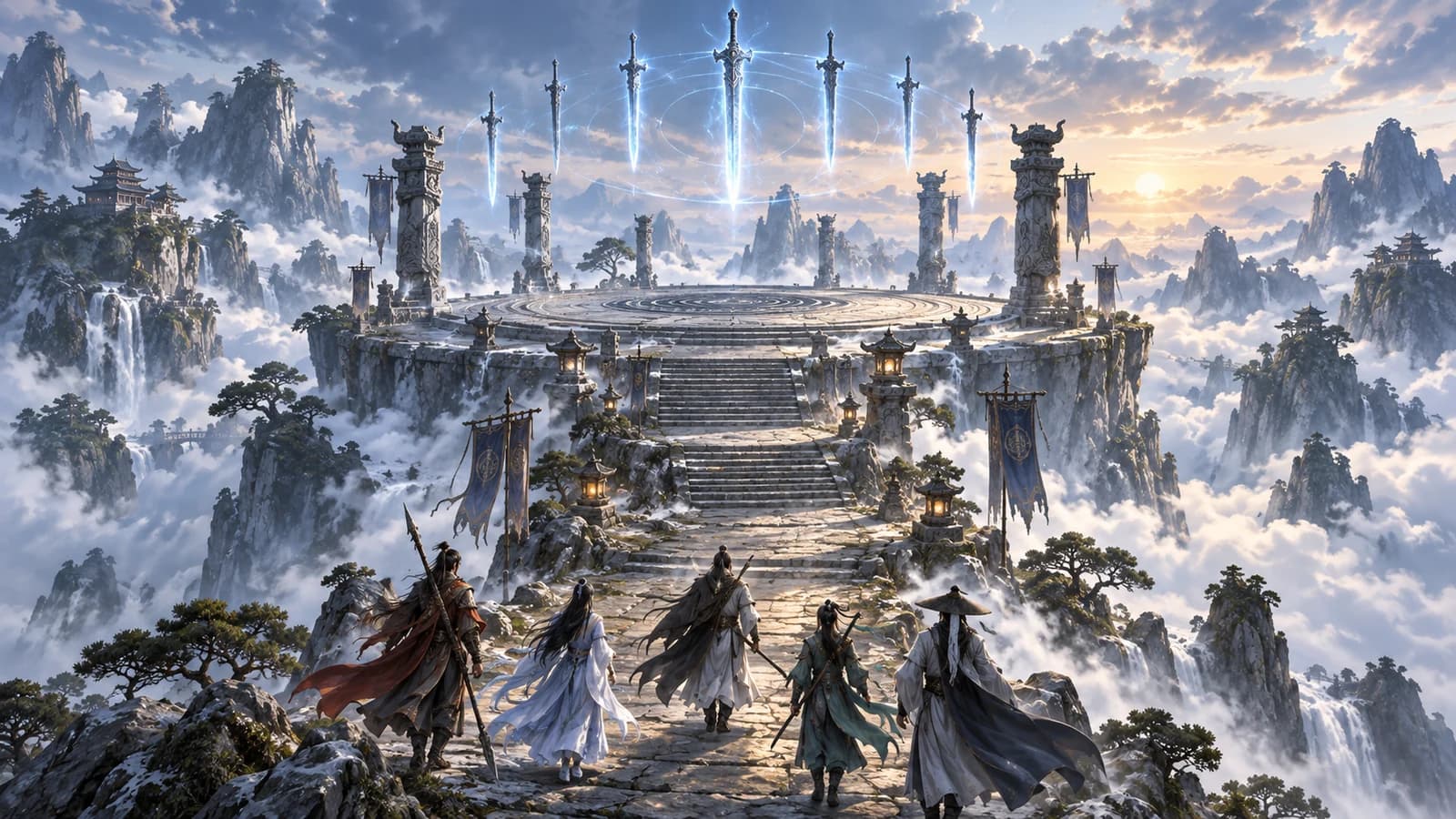 Tong Tian mountain summit and sword-soul trial illustration