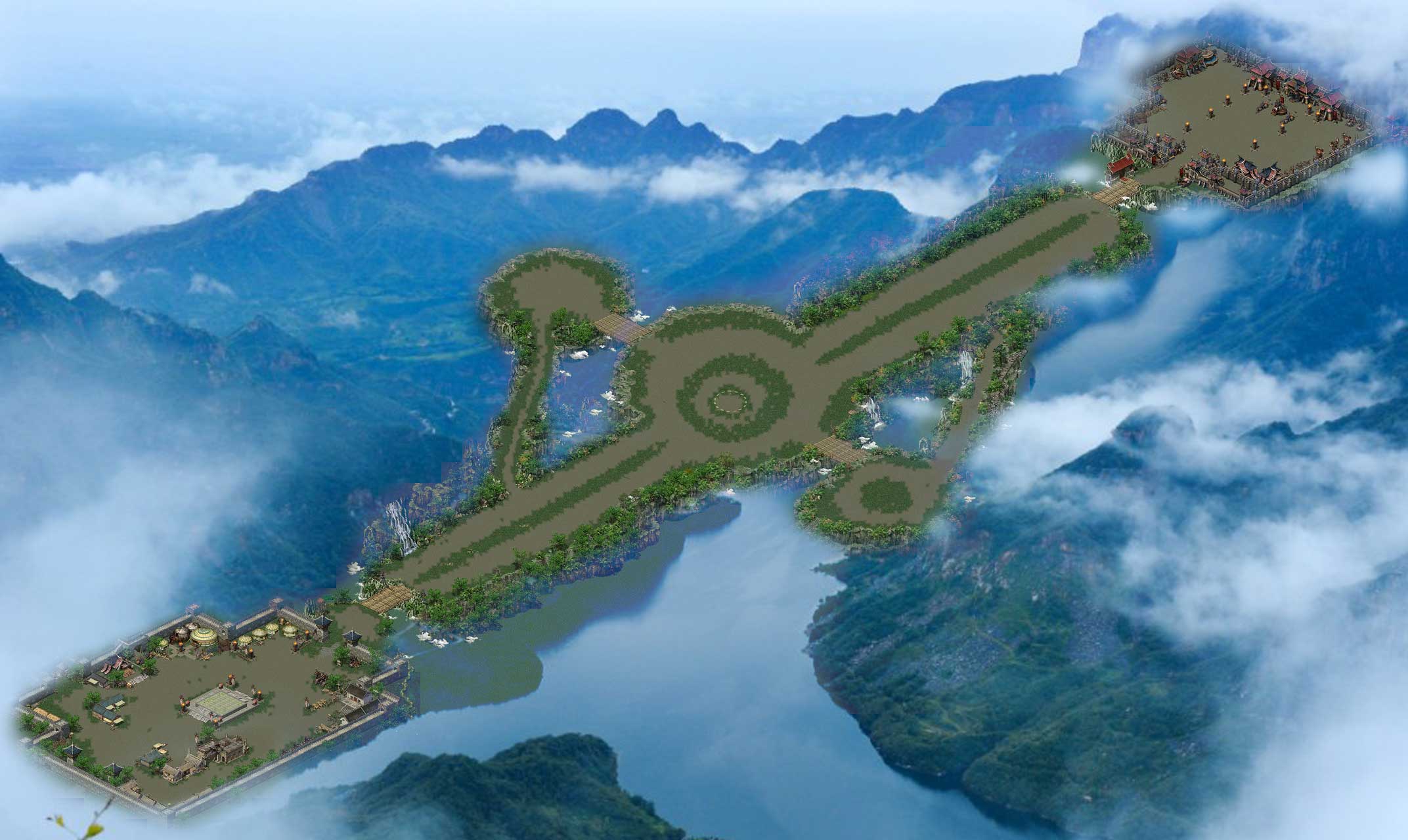 ផ្លូវ One Way Battlefield លាតសន្ធឹងរវាងបន្ទាយ South Militant និង North Militant