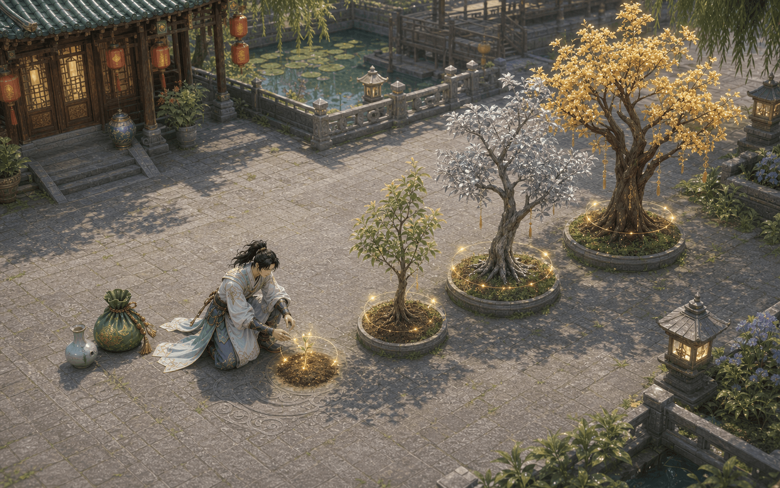 A JX2 Royal hero growing several kinds of Miracle Tree