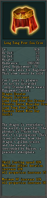 Full in-game tooltip for Long Teng Four Sea Crowns (Male)